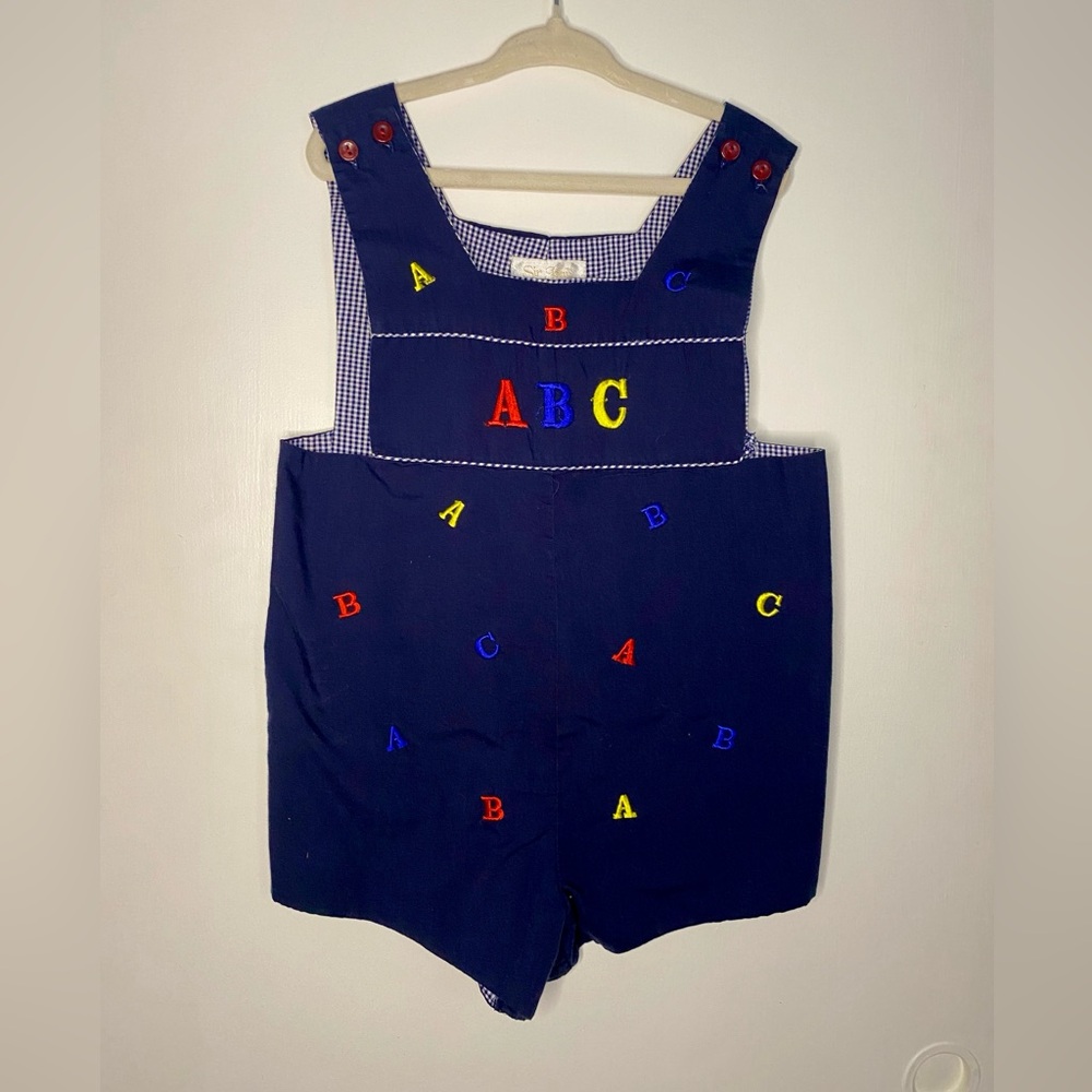 Sir John 24m Navy Jon Jon with Embroidered ABCs